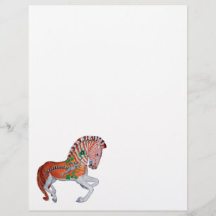Carousel Animal Quagga Zebra Foto Notes Briefbogen
