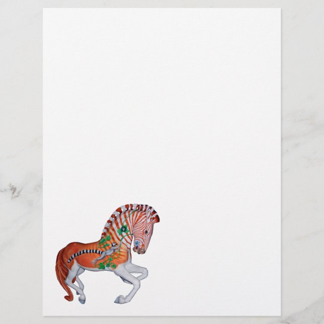 Carousel Animal Quagga Zebra Foto Notes Briefbogen (Vorderseite)