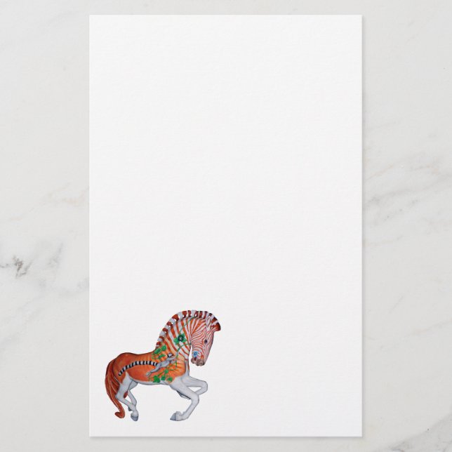 Carousel Animal Quagga Zebra Foto Notes Briefpapier (Vorderseite)