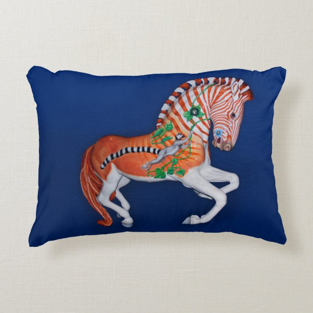Carousel Animal Quagga Zebra Foto Pillow Dekokissen (Vorderseite)