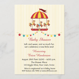 Carousel Baby Dusche Einladung