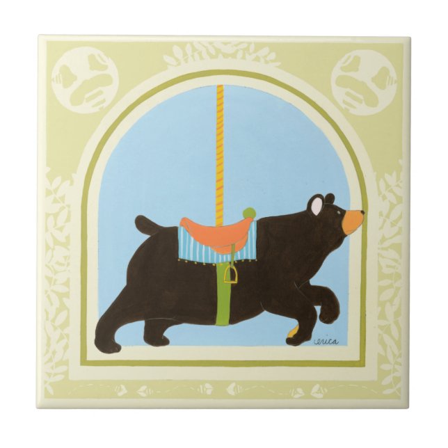 Carousel Bear von June Erica Vess Fliese (Vorderseite)