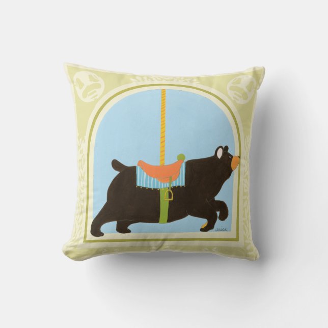 Carousel Bear von June Erica Vess Kissen (Vorderseite)
