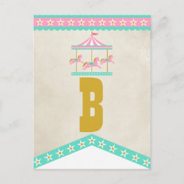 Carousel Birthday Party Pennant Bunting Postkarte