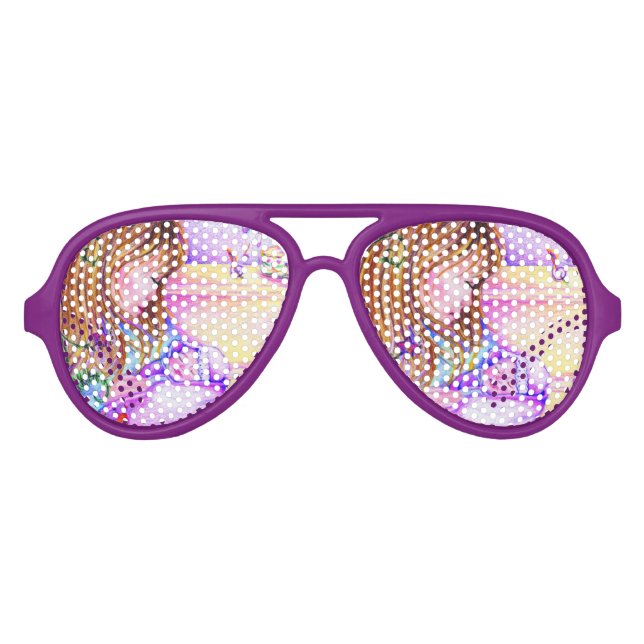 Carousel Dreams Adult Aviator Party Shades Sonnenbrille (Vorderseite)