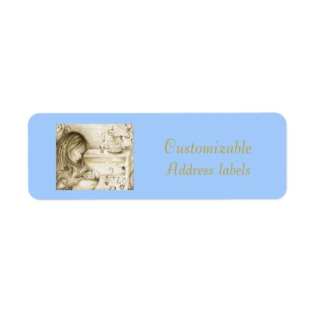 Carousel Dreams Blue Étiquettes de adresse personn (Devant)