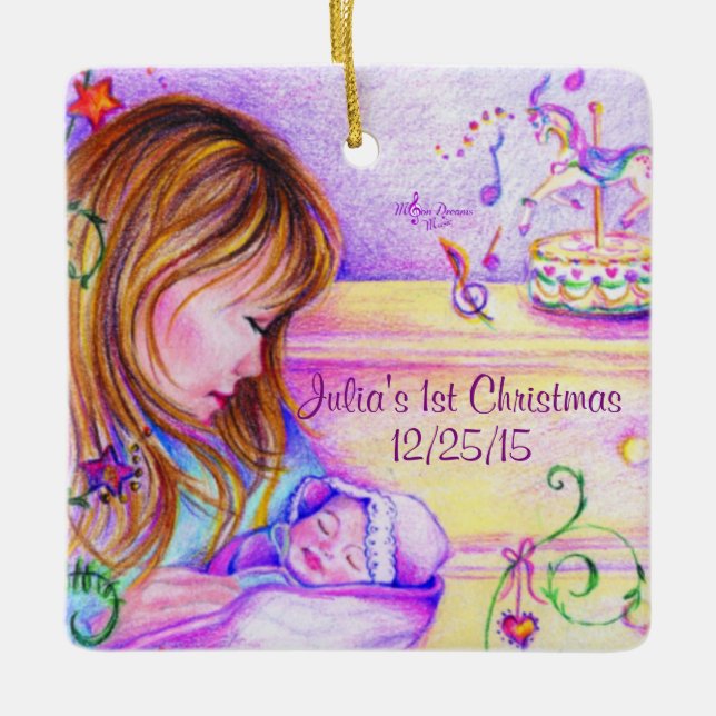 Carousel Dreams Custom Ceramic Carré Ornement (Devant)