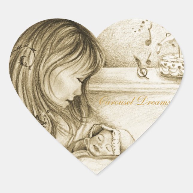 Carousel Dreams Heart Stickers (Vorderseite)