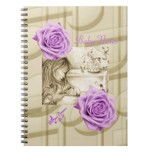 Carousel Dreams Lila Rose und Musiknotebooks Notizblock (Vorderseite)