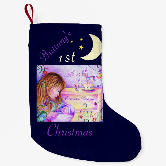 Carousel Dreams Midnight Blue Christmas Strumpf Kleiner Weihnachtsstrumpf (Vorderseite)