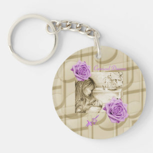 Carousel Dreams Rose Vintage Porte - clé Cercle