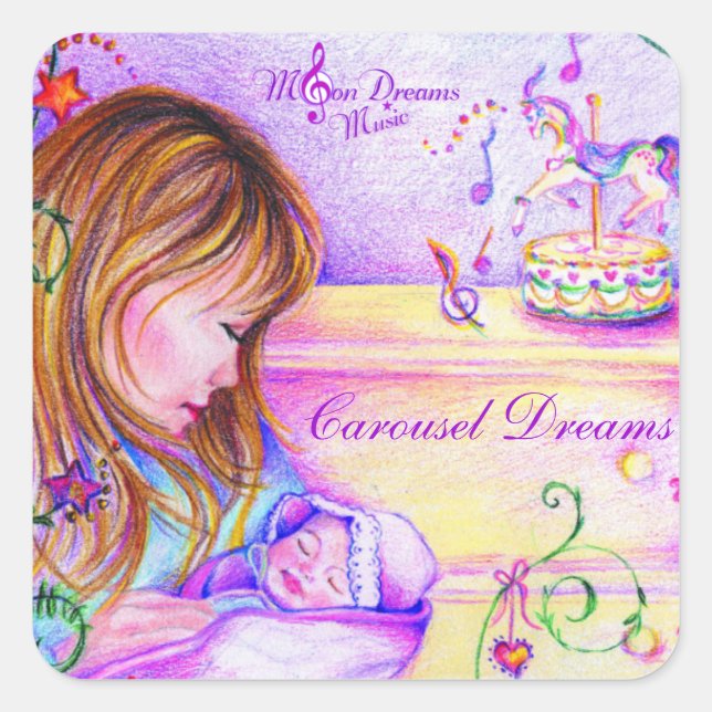 Carousel Dreams Square Stickers (Vorderseite)