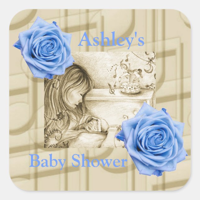 Carousel Dreams Stickers Roses bleus et Carrés de  (Devant)