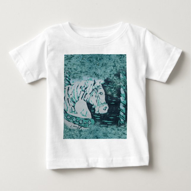 Carousel Horse Aquamarine Baby T-shirt (Vorderseite)