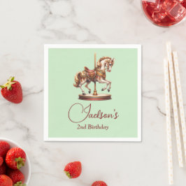 Carousel Horse Birthday Serviette