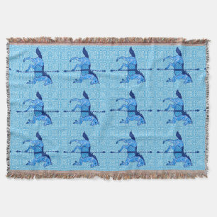 Carousel Horse - Cobalt und Sky Blue Decke