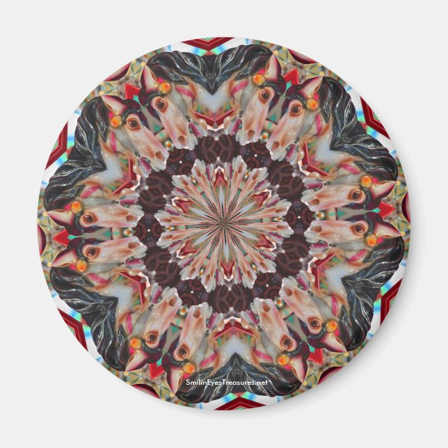 Carousel Horse Kaleidoscope Foto Magnet (Vorne)