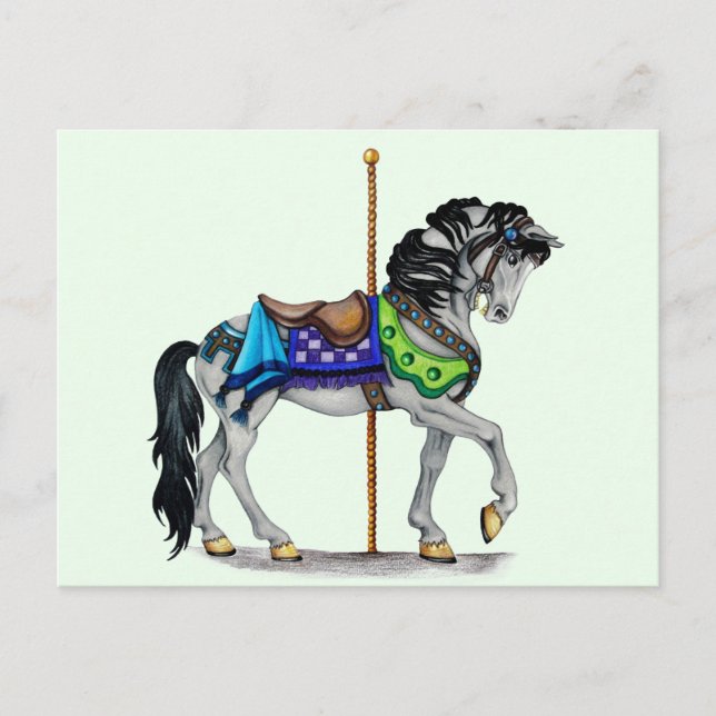Carousel Horse Postkarte (Vorderseite)