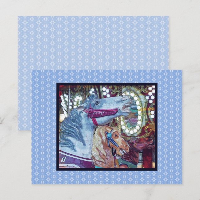 Carousel Horse Race Postkarte (Vorne/Hinten)