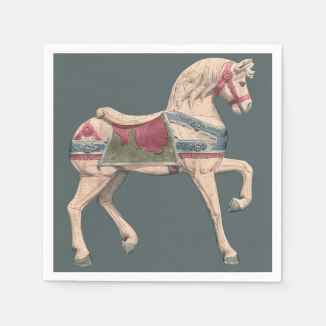 Carousel Horse von Henry Murphy Serviette (Vorderseite)