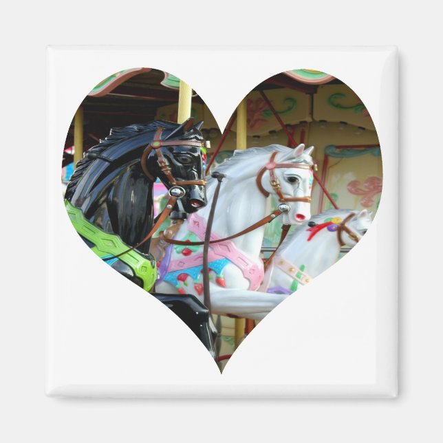 Carousel Horses Heart Magnet (Vorne)