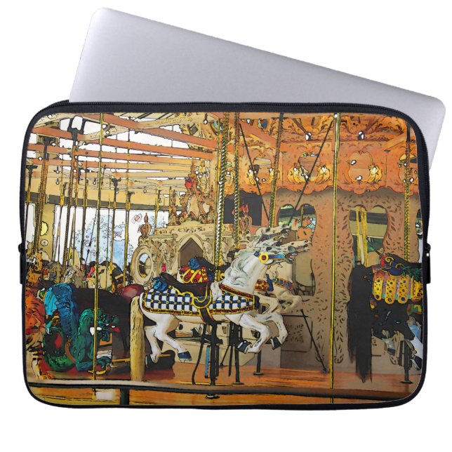 Carousel Magic - Merry-go-Round Laptopschutzhülle (Vorderseite)
