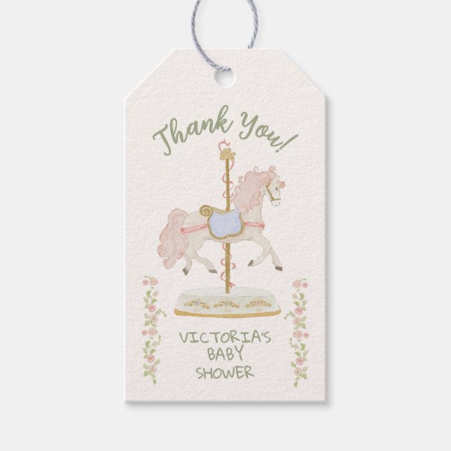 Carousel Merry-go-round Geschenkanhänger (Vorderseite)