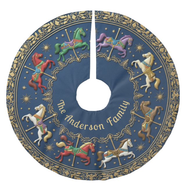 Carousel of Christmas Dreams Polyester Weihnachtsbaumdecke (Vorderseite)