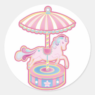 Carousel Pony Runder Aufkleber