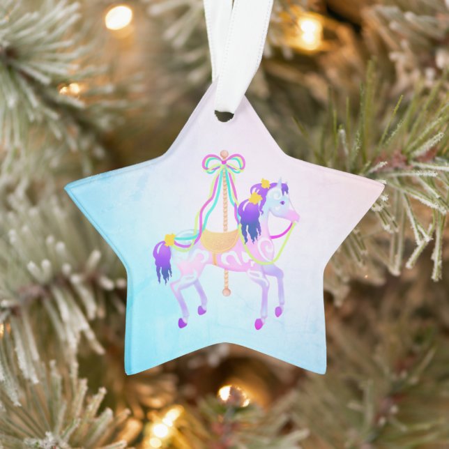 Carousel Pony Star Acrylic Ornament (Baum)