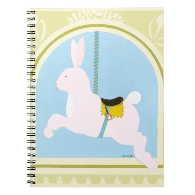 Carousel Rabbit von June Erica Vess Notizblock (Vorderseite)