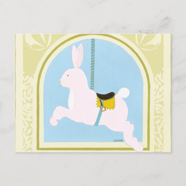 Carousel Rabbit von June Erica Vess Postkarte (Vorderseite)