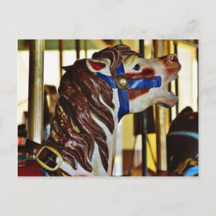 Carousels Pferdereiten Vergnügungsparks Postkarte