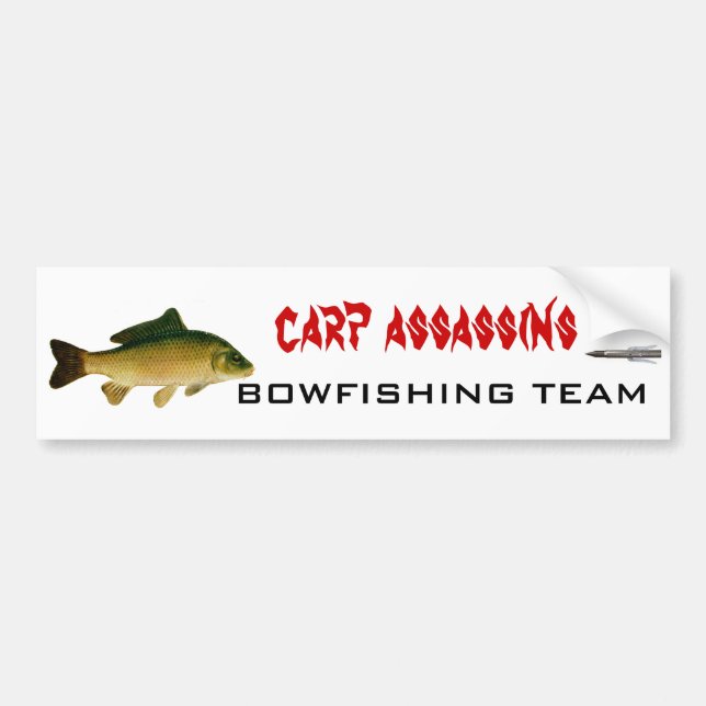 carp02, 3022, Karpfenmeuchelmörder, BOWFISHING Autoaufkleber (Vorne)