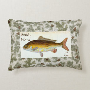 Carp Fish Pinecones Throw Kissen