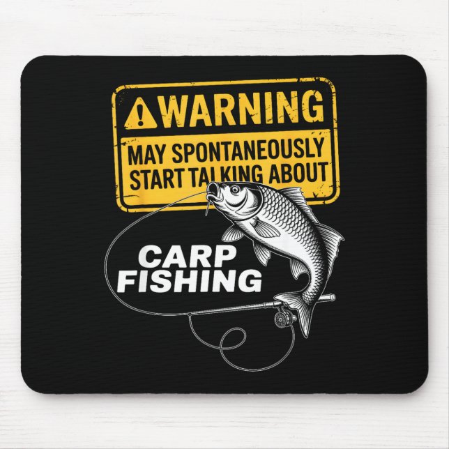 Carp Fishing Design For Men Funny Catfish And Carp Mousepad (Vorne)