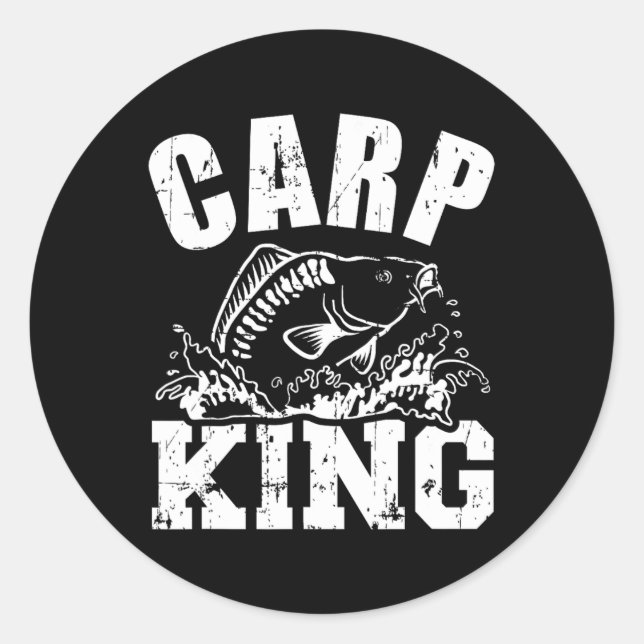 Carp King Fishing  Runder Aufkleber (Vorderseite)