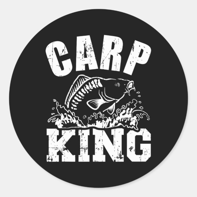 Carp King Fishing Runder Aufkleber (Vorderseite)