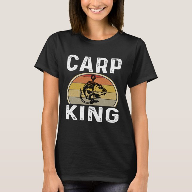 Carp King Funny Fishing Fisherman Dad Father Grand T-Shirt (Vorderseite)
