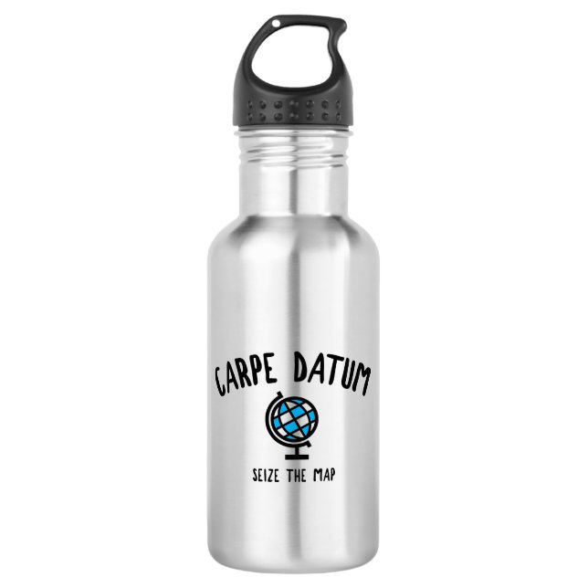 Carpe Datum Seize der Karte Edelstahlflasche (Vorderseite)