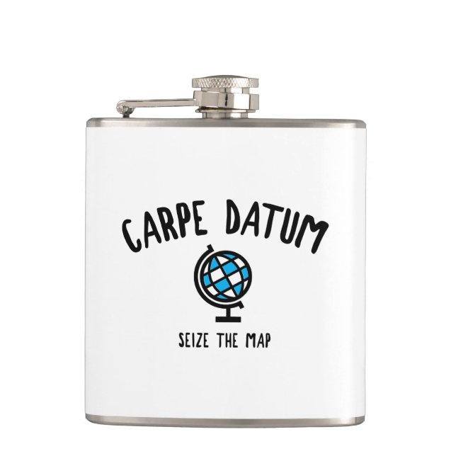 Carpe Datum Seize der Karte Flachmann (Vorderseite)