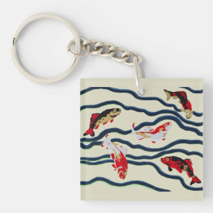 Carpe de style Art déco coloré nageant dans la mar
