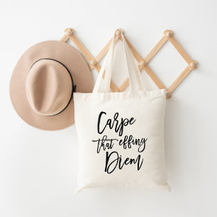 Carpe, die Diem Brush Lettered Tragetasche
