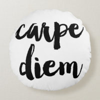 Carpe Diem Brush Typografy Statement Pillow