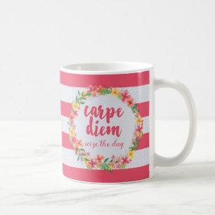 Carpe Diem/ergreifen das Tagesrosa-Zitat Kaffeetasse