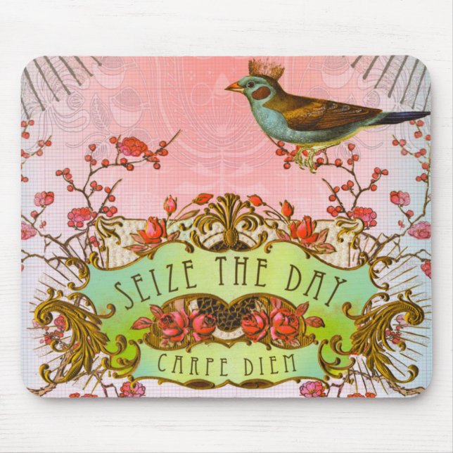Carpe Diem ergreifen die Tagesmausunterlage Mousepad (Vorne)