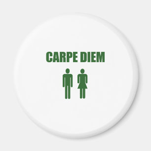 Carpe Diem (grüner Textjunge u. -mädchen) Magnet