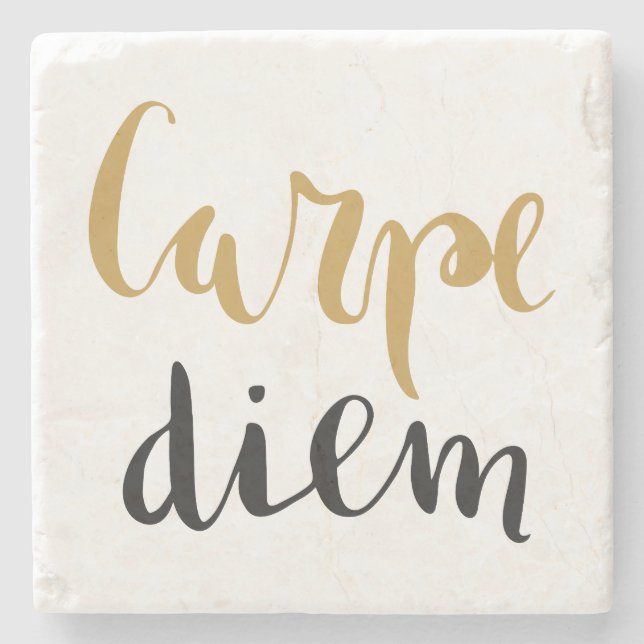 Carpe Diem - Inspirational SteinUntersetzer (Vorderseite)