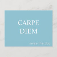 Carpe Diem Latin Quote Postcard - Türkis