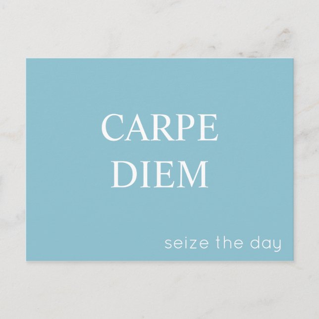 Carpe Diem Latin Quote Postcard - Türkis Postkarte (Vorderseite)